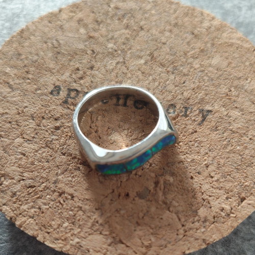 Bracelet and ring set with opal, 925 silver, like new