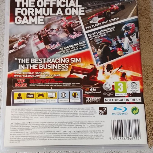 Formula 1 2011 PS3 παιχνίδι σαν καινούργιο με βιβλιαράκι
