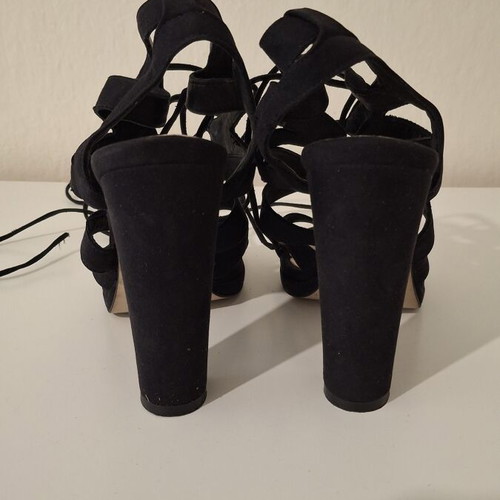 Tsakiris Mallas black gladiator sandals like new, 12cm heel