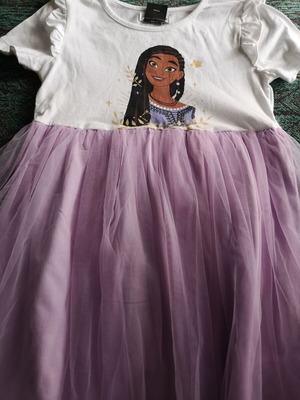 Sinsay Disney Wish Dress for Girls 6 Years Used, White and Purple
