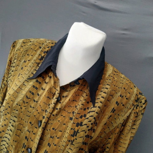 Vintage De Pletri dress 100% silk, size L, like new, brown
