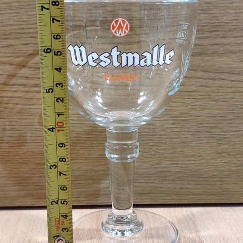 Westmalle Trappist beer set of two promotional stemmed glasses 330ml new