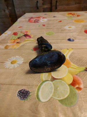 Antique copper figure restored