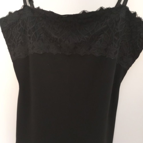 Women's black lingerie top with adjustable straps