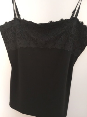 Women's black lingerie top with adjustable straps