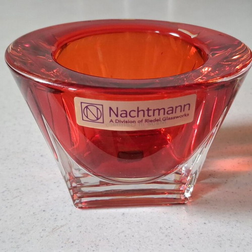 Nachtmann Ruby Red crystal candle holder like new
