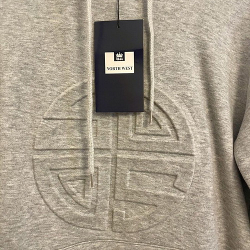 North West grey hoodie with embossed logo, medium