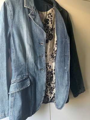 Phul Smith mid-length denim blazer jacket like new, women's