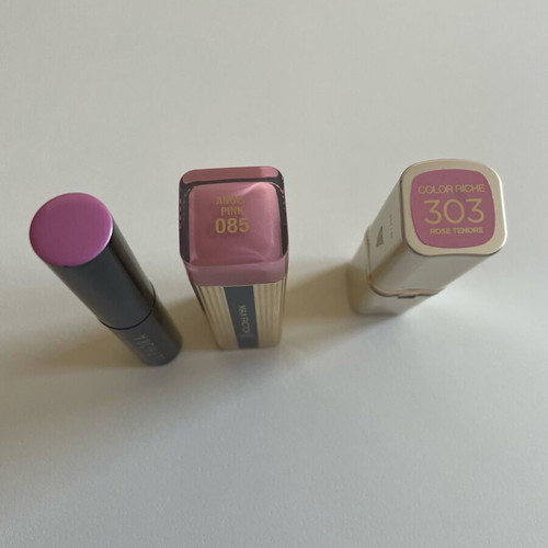 Icy pink shade lipsticks Loreal Max Factor Sephora like new, set of 3