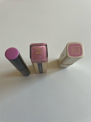 Icy pink shade lipsticks Loreal Max Factor Sephora like new, set of 3