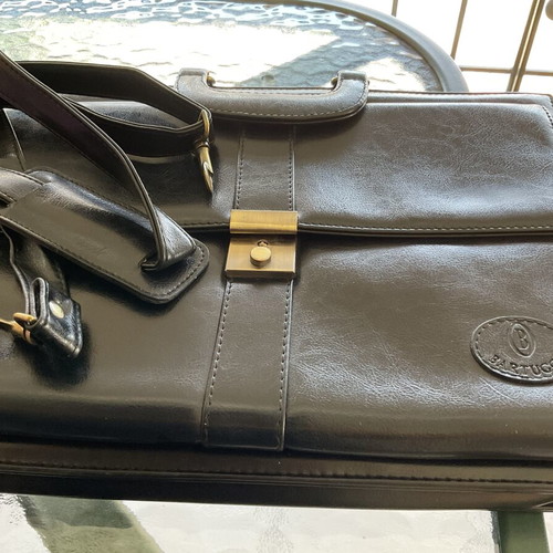 Bartuggi leather men's bag like new, 30x40 cm, black