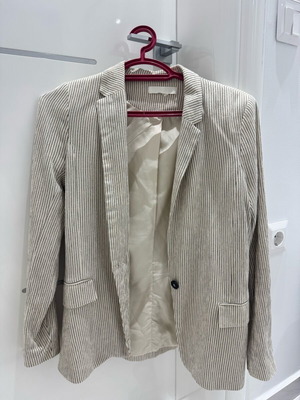 Ριγέ σακάκι H&M 34 σαν καινούργιο, μπεζ
