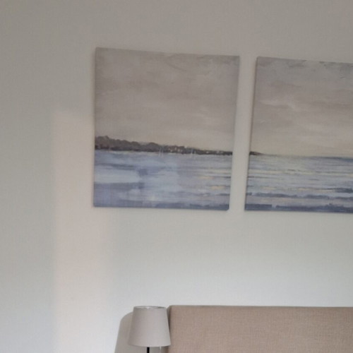IKEA set of three coastal paintings like new