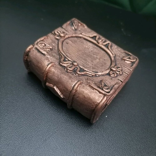 Handmade plaster book in copper color new