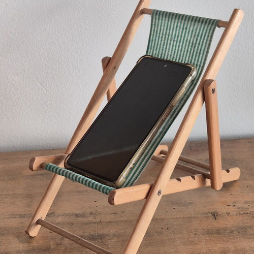 Vintage Mid-Century Miniature Transat Beach Chair Model