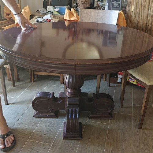 Mahogany solid wood table 70s style like new