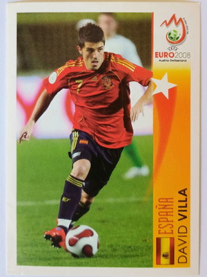 David Villa Euro 2008 Panini συλλεκτικό αυτοκόλλητο μεταχειρισμένο