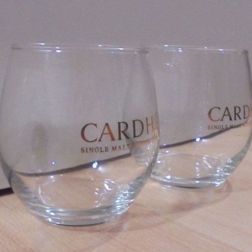 Cardhu scotch whisky promotional set of 2 glasses used