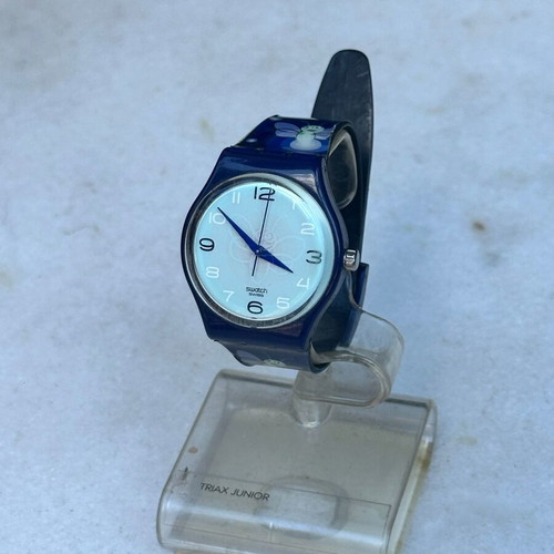 Swatch Fly By Night Loomi GN911 blue watch used, functional