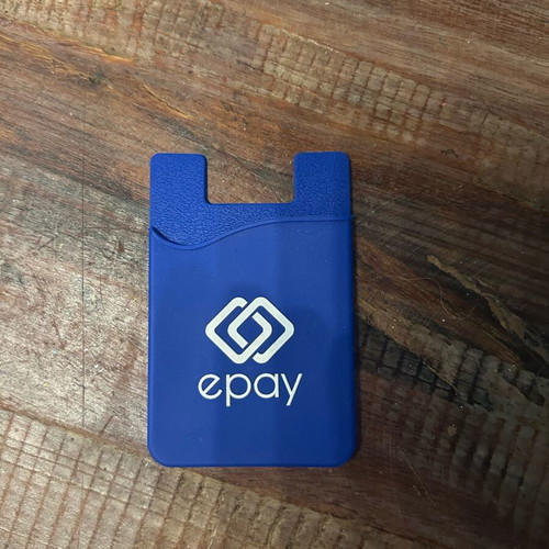 Card holder for mobile phone like new, blue silicone