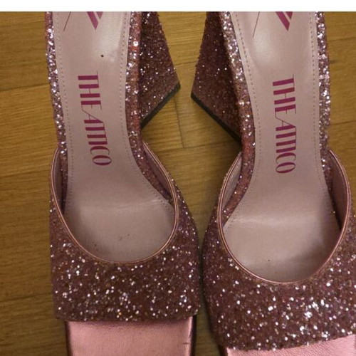 The Attico Devon mules glitter, like new, size 38, pink