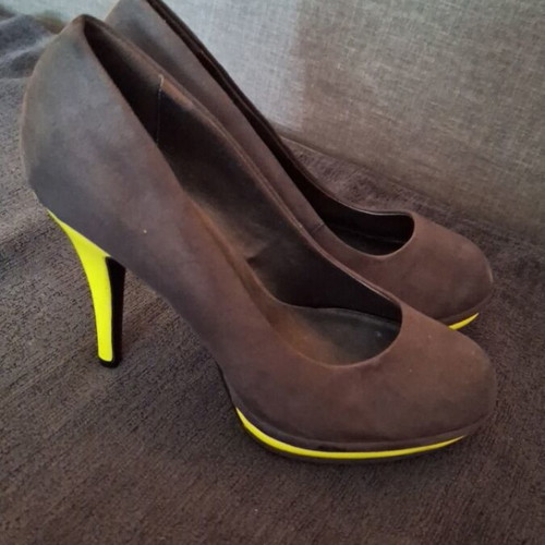 Catwalk high heels size 40 like new, gray and green