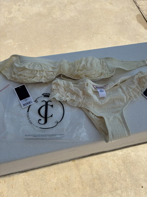 Juicy Couture bikini new with tags, beige, lace knit