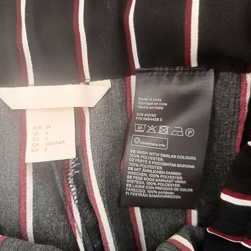 ZARA Black Striped Wide-Leg Pants With Elastic Waistband Like New XS