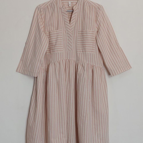 QS by S.Oliver cotton dress, size Large, beige and brown