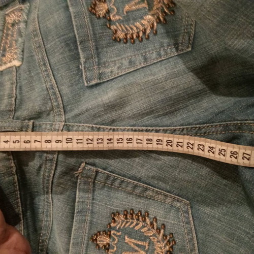 Motivi flared jeans used with embroidery and sequins, size UK 12