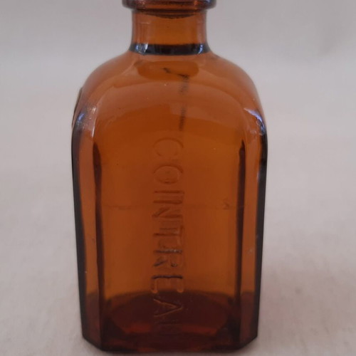 Miniature glass liquor bottles used, set of 3 pieces