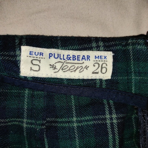 Pull&Bear checked skort S like new, green blue