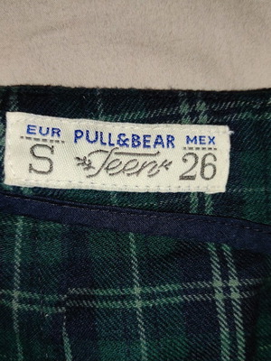Pull&Bear checked skort S like new, green blue