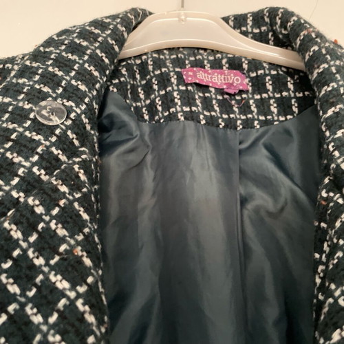 Attrattivo checked coat like new, size M, green