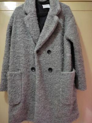 Bershka women's coat gray like new, size S