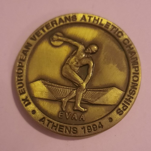Bronze medal used, European veterans athletics championship Athens 1994 50mm