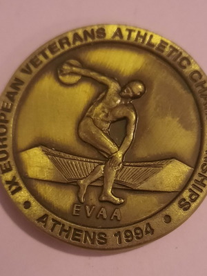 Bronze medal used, European veterans athletics championship Athens 1994 50mm