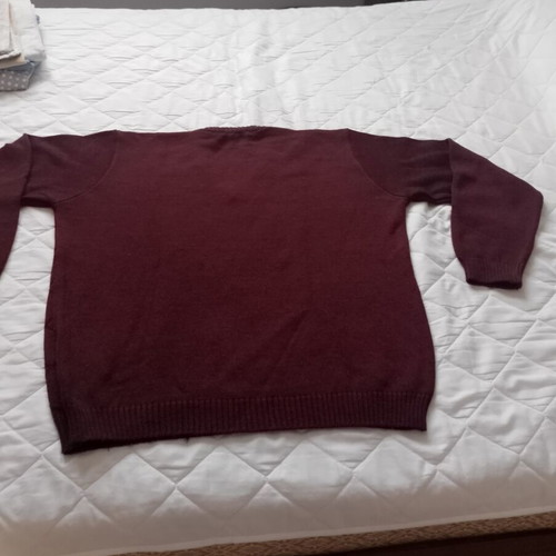Men's sweater burgundy size L, like new, 50% merino wool 50% acrylic