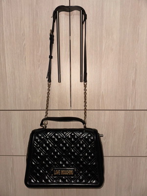 Love Moschino shoulder bag used, black with pouch