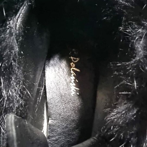 R.Polański boots new, platform suede fur black