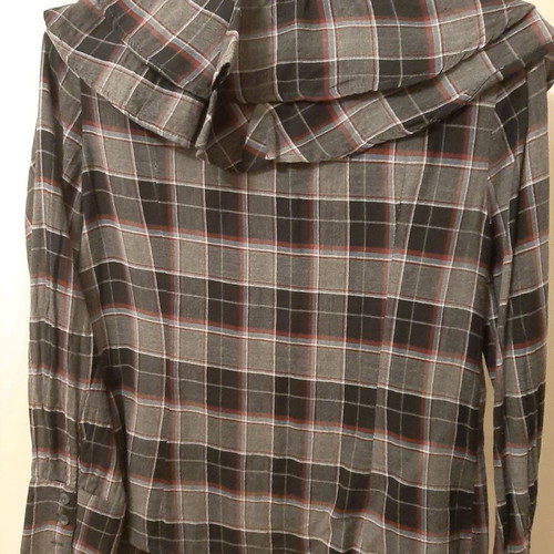 Plaid shirt used with ruffles in gray shades Toi&Moi size M