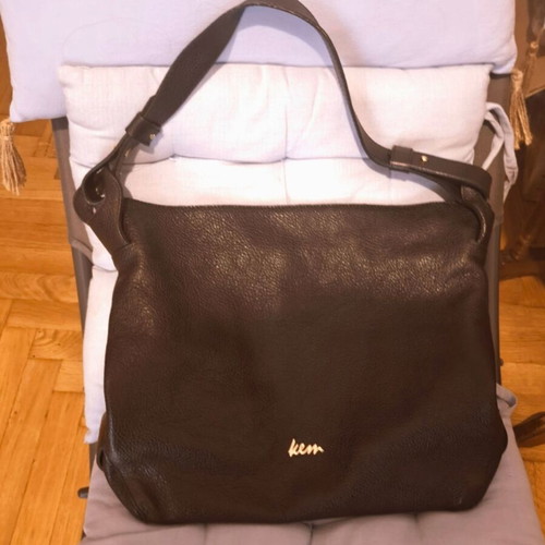KEM leather shoulder bag new black