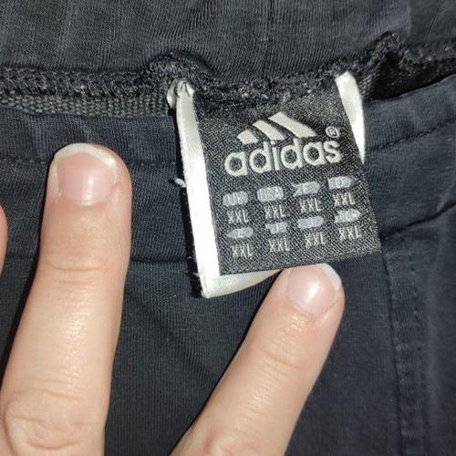 Adidas tracksuit used, black, size XXL with 2 patches