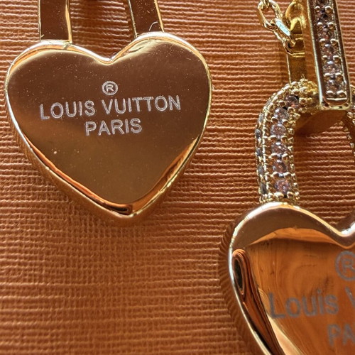 Louis Vuitton heart necklace and earrings set, 18K gold plated