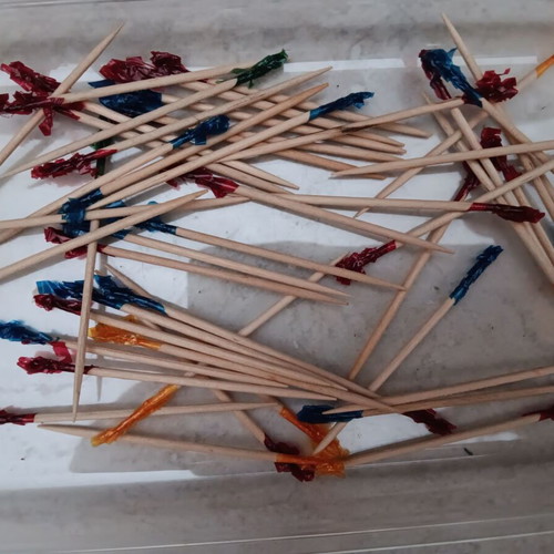 Colored sandwich toothpicks like new, pack of 40 and wooden 49
