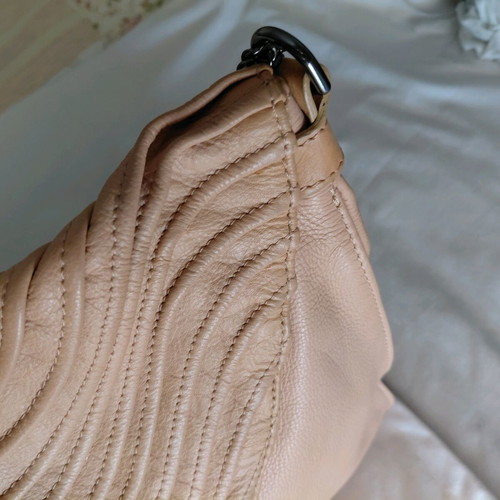 Zara leather shoulder bag like new, beige