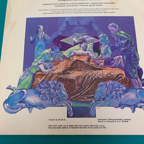 Black Sabbath record used, rock genre, worn cover