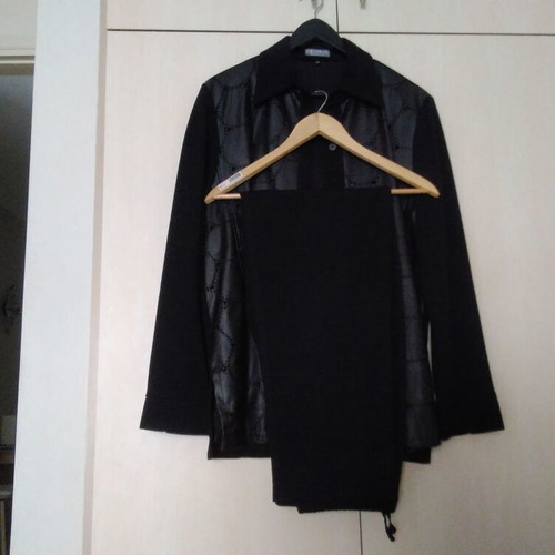 Perla women's set with jacket shirt and pants 1997, new, black