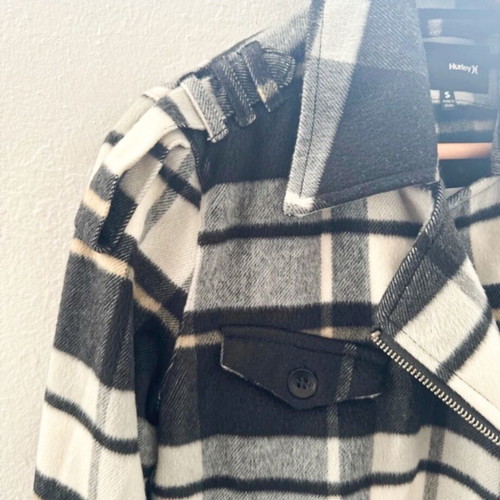 HurleyX checked jacket like new, gray and blue, size S