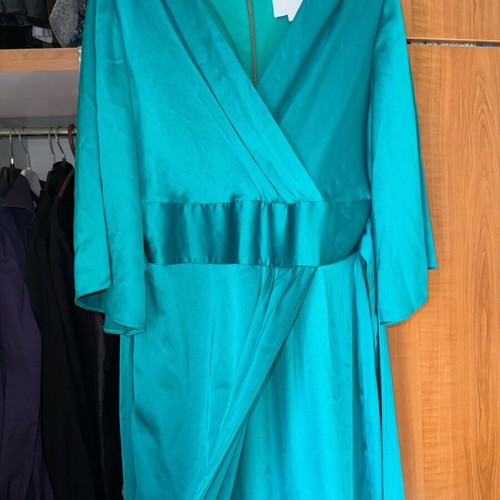 Closet London dress used, green, long envelope style